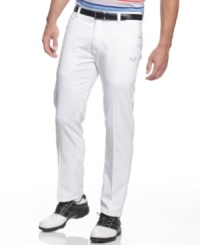 No sweat. Keep your cool on the course in these Puma golf pants featuring moisture-wicking USP technology. No sweat. Keep your cool on the course in these Puma golf pants featuring moisture-wicking USP technology.