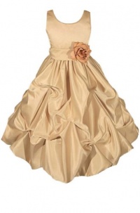 AMJ Dresses Inc Girls Gold Flower Girl Wedding Dress Sizes 2 to 10