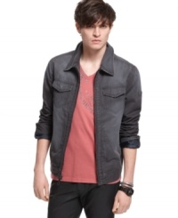 Basically cool. No matter what you pair this Guess jacket with, you'll have the X factor. Basically cool. No matter what you pair this Guess jacket with, you'll have the X factor.
