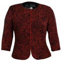 Zip Front Paisley Glitter Jacket Zip Front Paisley Glitter Jacket