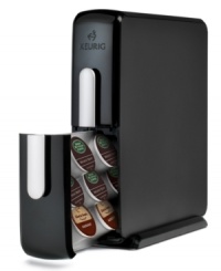 Out of sight, always on the mind. Store your favorite blends and brews in this countertop essential, so a gourmet cup is always only an arm's length away. Holding up to 24 K-Cups, the slim, space-saving design features two drawers for even more order and organization. Out of sight, always on the mind. Store your favorite blends and brews in this countertop essential, so a gourmet cup is always only an arm's length away. Holding up to 24 K-Cups, the slim, space-saving design features two drawers for even more order and organization.