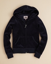 Crown your little princess with a luxurious hoodie, adorned with Juicy Couture's delightful sequin crown logo. Crown your little princess with a luxurious hoodie, adorned with Juicy Couture's delightful sequin crown logo.