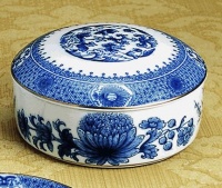 Mottahedeh Imperial Blue Large Round Box 4 In