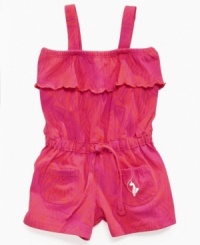 Start her early with a style all her own in this bright, patterned romper from Baby Phat. Start her early with a style all her own in this bright, patterned romper from Baby Phat.