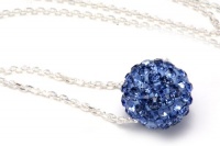 Authentic Sapphire Color Crystals Ball Pendant, Includes Sterling Silver Chain 18 Inches Rolo. Now At Our Lowest Price Ever but Only for a Limited Time! Authentic Sapphire Color Crystals Ball Pendant, Includes Sterling Silver Chain 18 Inches Rolo. Now At Our Lowest Price Ever but Only for a Limited Time!