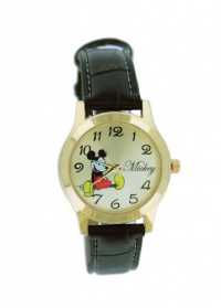 Disney Women's MCK615 Mickey Mouse Goldtone Case Black Strap Watch Disney Women's MCK615 Mickey Mouse Goldtone Case Black Strap Watch