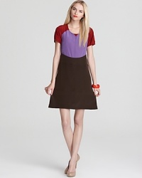 Game on! This winning MARC BY MARC JACOBS dress works color blocking in an easy silhouette for the epitome of sport chic. Game on! This winning MARC BY MARC JACOBS dress works color blocking in an easy silhouette for the epitome of sport chic.