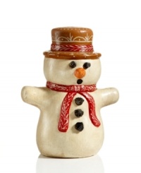 There's at least one little man who doesn't mind receiving coal! This hand-painted chalkware figurine depicts an adorable snowman painted with lifelike detail. Makes the perfect gift for someone special this holiday season. There's at least one little man who doesn't mind receiving coal! This hand-painted chalkware figurine depicts an adorable snowman painted with lifelike detail. Makes the perfect gift for someone special this holiday season.