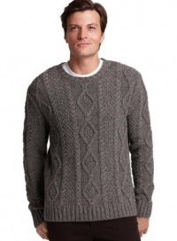 Vince Gray Wool Crewneck Sweater Large L Thick Ribbed Cabled Vince Gray Wool Crewneck Sweater Large L Thick Ribbed Cabled