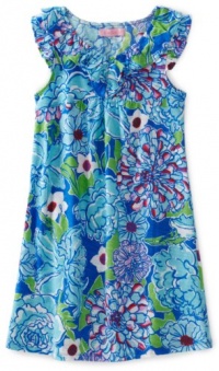 Lilly Pulitzer Girls 7-16 Mini Clare Dress, Worth Blue May Flower, X-Large