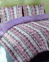 Steve Madden Abbey 3 Piece Full/queen Comforter Bedding Set Purple Colors