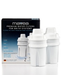 Keep it clean, keep it pure. Refresh the way you pour & drink water with this 2-pack of BPA-free filters for your Mavea water pitcher. An innovative microscreen catches carbon particles and reduces the release into your water. Model 1007930. Keep it clean, keep it pure. Refresh the way you pour & drink water with this 2-pack of BPA-free filters for your Mavea water pitcher. An innovative microscreen catches carbon particles and reduces the release into your water. Model 1007930.