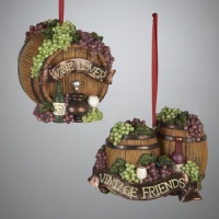 Kurt Adler 2-3/4-Inch Resin 3D Wine Barrel Ornament, Set of 2 Kurt Adler 2-3/4-Inch Resin 3D Wine Barrel Ornament, Set of 2