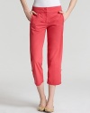 Cut in an easy cropped silhouette and saturated in a bold salmon hue, these Eileen Fisher capris spice up your weekend wear. Top off the pair with a colorful linen tee for a color blocking effect.