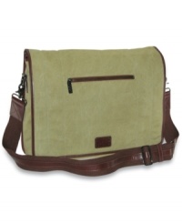 Updated classic and always useful canvas messenger bag with leather trim by Dopp.