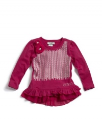 GUESS Kids Girls Top With Sequins, DARK PINK (3T) GUESS Kids Girls Top With Sequins, DARK PINK (3T)