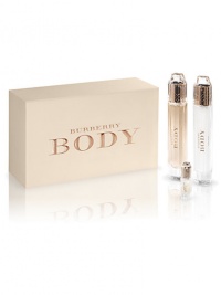 Burberry Body is an effortlessly sensual, feminine fragrance. Experience Burberry Body's eclectic combination of luxurious ingredients with the Eau de Parfum Intense Gift Set. Set includes: 2.8 oz. Eau de Parfum Intense, 2.8 oz. Body Milk, and 0.15 oz. Eau de Parfum Deluxe Miniature. Burberry Body is an effortlessly sensual, feminine fragrance. Experience Burberry Body's eclectic combination of luxurious ingredients with the Eau de Parfum Intense Gift Set. Set includes: 2.8 oz. Eau de Parfum Intense, 2.8 oz. Body Milk, and 0.15 oz. Eau de Parfum Deluxe Miniature.