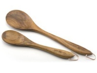 Paula Deen Signature Kitchen Tools Wooden 10-Inch and 13-Inch Solid Spoon Set