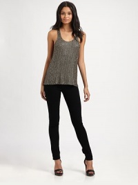 Faux leather sequins lend a distinctive edge to this easy silk tank.ScoopneckSleevelessRacerbackAbout 27 from shoulder to hemSilk with faux leather sequinsDry cleanImportedModel shown is 5'9 (175cm) wearing US size Small. Faux leather sequins lend a distinctive edge to this easy silk tank.ScoopneckSleevelessRacerbackAbout 27 from shoulder to hemSilk with faux leather sequinsDry cleanImportedModel shown is 5'9 (175cm) wearing US size Small.