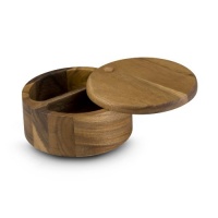 Paula Deen Signature Pantryware Wooden Round 2-Compartment Salt Box Paula Deen Signature Pantryware Wooden Round 2-Compartment Salt Box
