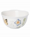 With a gently scalloped rim and whimsical flower and butterfly motif, this dessert bowl sweetens your favorite sugary treats. Mix and match with the rest of the Butterfly Meadow collection.