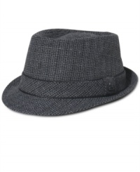 Complete and flatter your wardrobe with this stylin' houndstooth fedora hat by Sean John. Complete and flatter your wardrobe with this stylin' houndstooth fedora hat by Sean John.