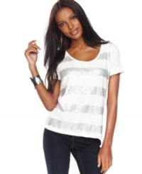 Lace ans sequins certainly up the ante on a basic scoopneck tee! Try INC's top to dress up your favorite pair of jeans. Lace ans sequins certainly up the ante on a basic scoopneck tee! Try INC's top to dress up your favorite pair of jeans.