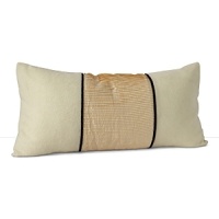 Delicate silk pintucks are trimmed in caviar colored piping, centered in soft cashmere. Delicate silk pintucks are trimmed in caviar colored piping, centered in soft cashmere.