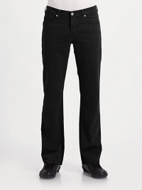 An easy-fitting spin on a classic look, designed with your favorite jeans details and straight legs in washed cotton twill. Five-pocket style Signature stitching on back pockets Inseam, about 34 Cotton/elastene Machine wash Made in USA An easy-fitting spin on a classic look, designed with your favorite jeans details and straight legs in washed cotton twill. Five-pocket style Signature stitching on back pockets Inseam, about 34 Cotton/elastene Machine wash Made in USA