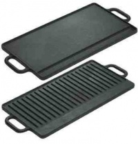 Professional Heavy Duty Reversible Double Burner Cast Iron Grill Griddle Professional Heavy Duty Reversible Double Burner Cast Iron Grill Griddle