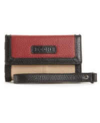 Give your iPhone an oh-so-stylish home with this sleek case by Bodhi. Made of Italian leather, this case protects your phone while also featuring areas to store your ID, credit cards and bills. A cut-out camera hole allows you to take photos without taking your iPhone out of the case. This design also easily folds back and snaps in place allowing you to talk on your iPhone without removing it from the wallet. Give your iPhone an oh-so-stylish home with this sleek case by Bodhi. Made of Italian leather, this case protects your phone while also featuring areas to store your ID, credit cards and bills. A cut-out camera hole allows you to take photos without taking your iPhone out of the case. This design also easily folds back and snaps in place allowing you to talk on your iPhone without removing it from the wallet.