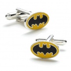 Cufflinks Inc. Men's Batman Logo Cufflink, Yellow/Black, One Size