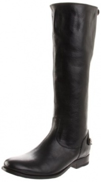 FRYE Women's Melissa Back Zip Knee-High Boot,Black Soft Vintage Leather,8 M US
