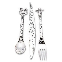 REED and BARTON SILVERPLATE GW 3PC SAFARI CHILD SET REED and BARTON SILVERPLATE GW 3PC SAFARI CHILD SET