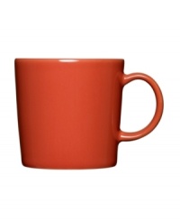 With a minimalist design and unparalleled durability, the Teema mug makes preparing and serving hot drinks a cinch. Featuring a sleek profile in rich terracotta-colored porcelain by Kaj Franck for Iittala. With a minimalist design and unparalleled durability, the Teema mug makes preparing and serving hot drinks a cinch. Featuring a sleek profile in rich terracotta-colored porcelain by Kaj Franck for Iittala.