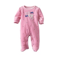ABSORBA Baby-Girls Newborn Bow Velour Footie ABSORBA Baby-Girls Newborn Bow Velour Footie