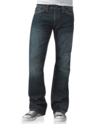 The right fit for you is this pair of straight-fitting denim from Silver Jeans. The right fit for you is this pair of straight-fitting denim from Silver Jeans.