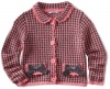 Hartstrings Baby-Girls Infant Knit Plaid Sweater Jacket, Pink Plaid, 12 Months