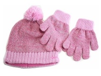 Nike Youth Girl's 7/16 Pom Pom Beanie Hat & Gloves Set (Pink) Nike Youth Girl's 7/16 Pom Pom Beanie Hat & Gloves Set (Pink)