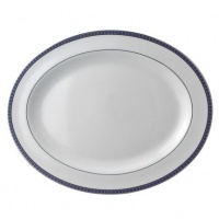 Bernardaud Athena Navy Oval Platter 13 In Bernardaud Athena Navy Oval Platter 13 In