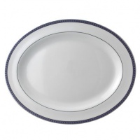 Bernardaud Athena Navy Oval Platter 13 In