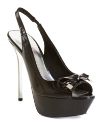 Outrageously irresistible. The Linda pumps by Paris Hilton are the sexiest pair of shoes your closet will ever see with their sky-high platform and painted metal stiletto heel. Outrageously irresistible. The Linda pumps by Paris Hilton are the sexiest pair of shoes your closet will ever see with their sky-high platform and painted metal stiletto heel.