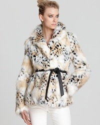 Oh-so-soft, this sumptuous Rachel Zoe jacket flaunts a vintage cheetah print for cold-weather chic. Oh-so-soft, this sumptuous Rachel Zoe jacket flaunts a vintage cheetah print for cold-weather chic.