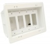 Arlington DVFR4W-1 Recessed Electrical Outlet Mounting Box with Paintable Wall Plate, 4-Gang, White