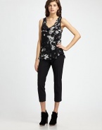 Slightly pleated wool blend with cropped pant legs and convenient slash pockets. Front zipperSlash pocketsInseam, about 2596% wool/4% LycraDry cleanImported of Italian fabric