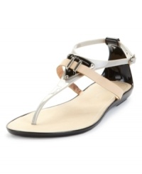 The best of both worlds. BCBGeneration combines fun jelly straps and luxe leather on the Calantha flat sandals for a colorblocked look that's out of this world. The best of both worlds. BCBGeneration combines fun jelly straps and luxe leather on the Calantha flat sandals for a colorblocked look that's out of this world.