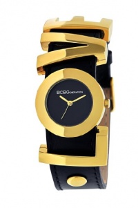 BCBGeneration Women's GL4176 Fashion L.O.V.E. Logo Strap Analog Gold Watch BCBGeneration Women's GL4176 Fashion L.O.V.E. Logo Strap Analog Gold Watch