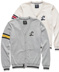 College cool never goes out of style. Pair this preppy cardigan from LRG with jeans or shorts for a cool casual look. College cool never goes out of style. Pair this preppy cardigan from LRG with jeans or shorts for a cool casual look.
