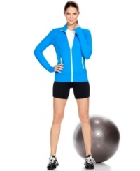 Get moving in Ideology's sleek track jacket! Zipper pockets at the waist offer secure storage for your belongings while you workout! (Clearance) Get moving in Ideology's sleek track jacket! Zipper pockets at the waist offer secure storage for your belongings while you workout! (Clearance)
