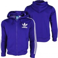 Adidas Originals Men's Flocked Hooded Hoody Hoodie Sweatshirt - Purple Adidas Originals Men's Flocked Hooded Hoody Hoodie Sweatshirt - Purple